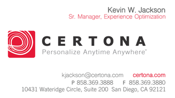 Certona business card